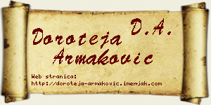 Doroteja Armaković vizit kartica